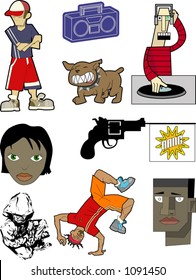 Vector urban motifs/ stencils.