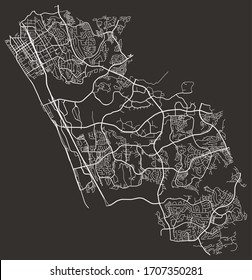 Vector Urban Road Map Of Streets Of Carlsbad, California, USA