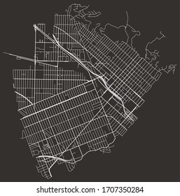 Vector urban road map of streets of Burbank, California, USA