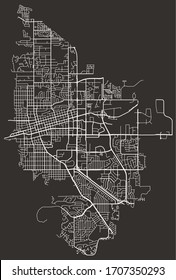 Vector Urban Road Map Of Streets Of Boulder, Colorado, USA