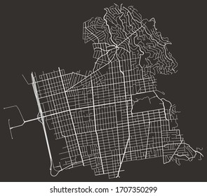 Vector urban road map of streets of Berkeley, California, USA
