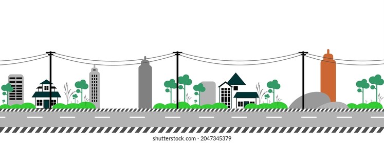 Vector Urban Street For Animated Background