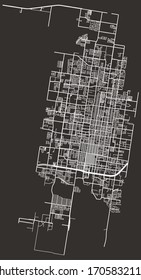 Vektorillustration urban street map of roads in McAllen, Texas, USA