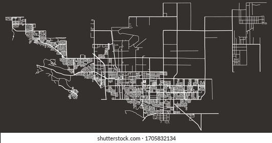 Vector urban street map of roads in Palmdale, California, USA