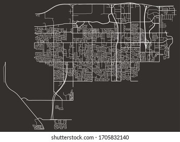 Street Network Map Encinitas California United Stock Vector (Royalty ...