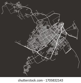 Vector urban street map of roads in Waco, Texas, USA