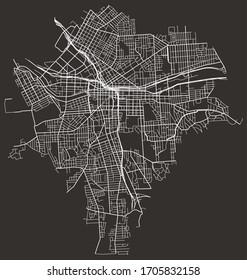 Vector urban street map of roads in Syracuse, New York, USA