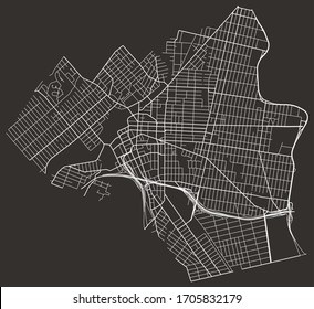 Vector Urban Street Map Of Roads In Paterson, New Jersey, USA