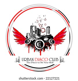 VECTOR Urban style discoteque grunge background for flayers or card