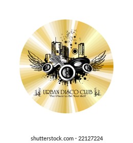 VECTOR Urban style discoteque grunge background for flayers or card
