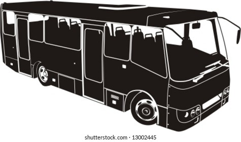 Vector Urban/suburban Bus  Silhouette.