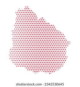 Vector Uruguay Dotted Map Illustration, kann für Geschäftsdesigns, Präsentationen oder alle geeigneten Designs verwendet werden.