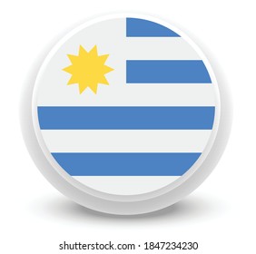Vector - uruguay Flag Button Icon
