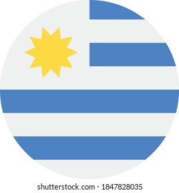 Vector - uruguay Flag Button Icon