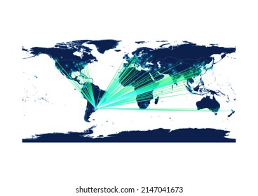 Vector Uruguay map on white background suitable for technology, innovation or export concepts. File is suitable for digital editing and large size prints.