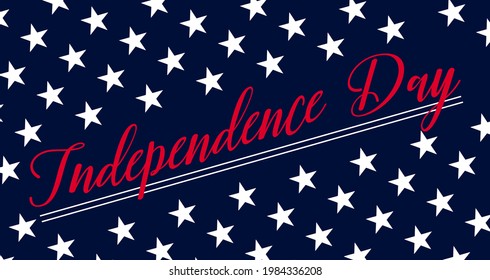 Vector of US 4th of July Independence Day celebration background banner or greeting card, with text and USA flag elements. 