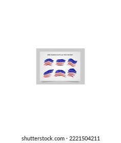 vector of us american flags set with splash grunge design abstract. white, navy blue, red and stars suitable for graphic resource to make a banner, pamphlet, template, cover, background.