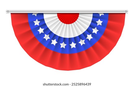 Vektor US Fahne Buntings einzeln auf weißem Hintergrund
