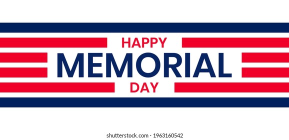 Vector of US Memorial Day celebration background banner or greeting card, with text and USA flag elements