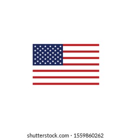 Vector USA, America flag on white background