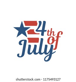 Vector USA American Independence Day 4 th July. Greeting card and poster Design
