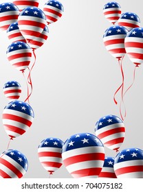 Vector of USA balloons with American flag background for American Labor Day,Memorial Day or Independence day