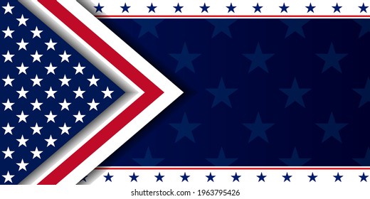 Vector of USA banner background with elements of the American Flag