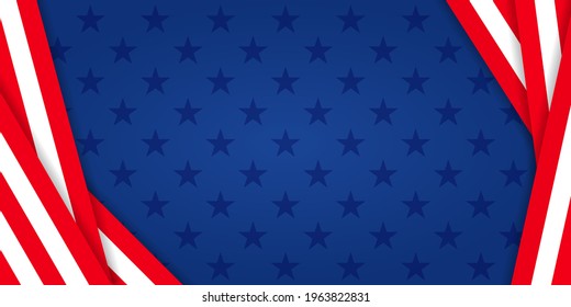 Vector of USA banner background with elements of the American Flag