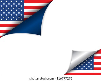 Vector - USA Country Flag Turning Page