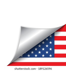 Vector - USA Country Flag Turning Page