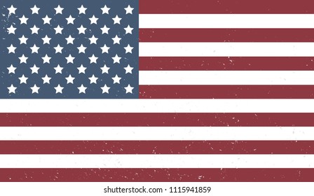 Vector USA flag background with grunge texture.