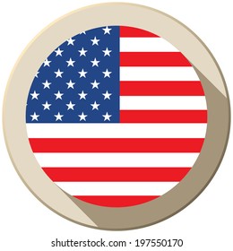 Vector - USA Flag Button Icon Modern