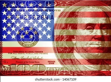 Vector USA flag & dollar