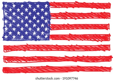 Vector of USA Flag Free Hand