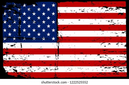 Vector USA flag in grunge style
