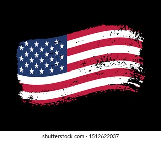 Vector USA flag in grunge style.