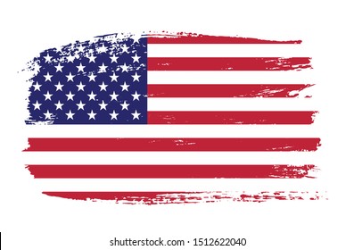 Vector USA flag in grunge style.