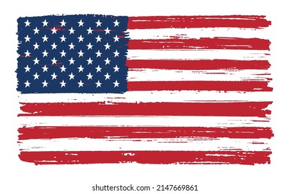 Vector USA flag in grunge style.