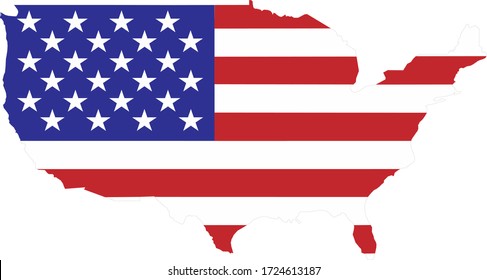 Vector USA Flag and Map