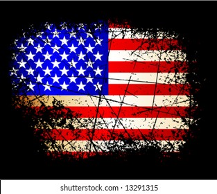 Vector USA flag in retro style