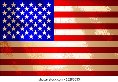 Vector USA flag in retro style