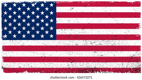 Vector USA Flag.Grunge American Flag.