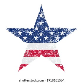 Vector USA flag.Grunge flag of United States.