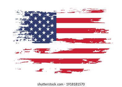 Vector USA flag.Grunge flag of United States.