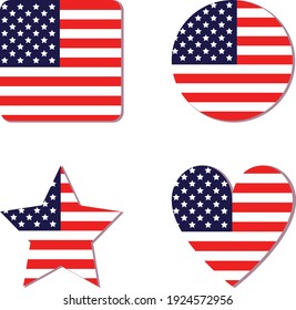 Vector of the Usa flags - American Flags