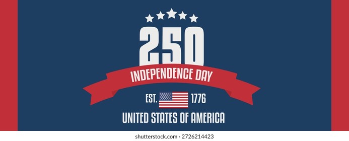 Vector USA Día de la Independencia 250 Aniversario Web Anuncio