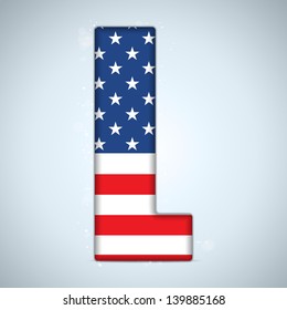 Vector - USA Independence Day Alphabet Letters