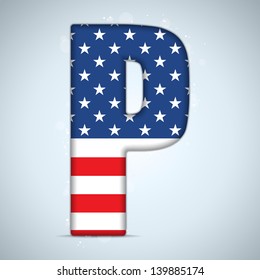 Vector - USA Independence Day Alphabet Letters
