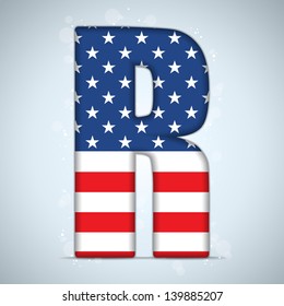 Vector - USA Independence Day Alphabet Letters