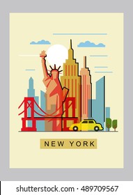 vector USA and landmark architecture vector set